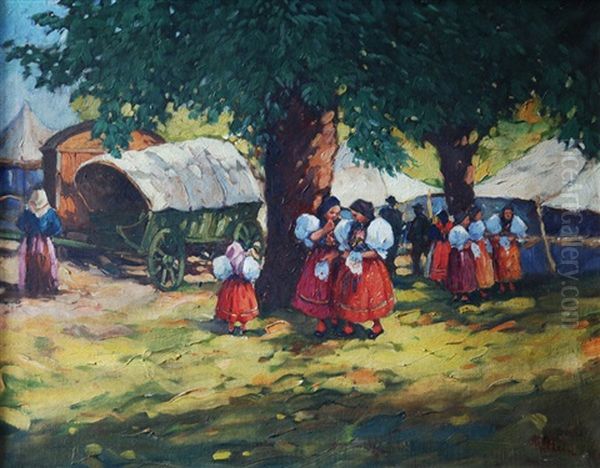 At Pilgrimage (chodsko) Oil Painting by Vaclav Stein