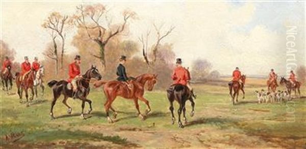 Fox Hunt Oil Painting by Alfred (A. Stone) Steinacker