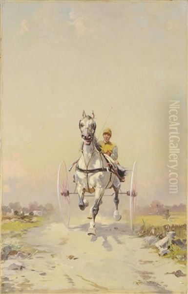 Race Winner Oil Painting by Alfred (A. Stone) Steinacker