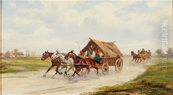 Scene On A Country Road Oil Painting by Alfred (A. Stone) Steinacker