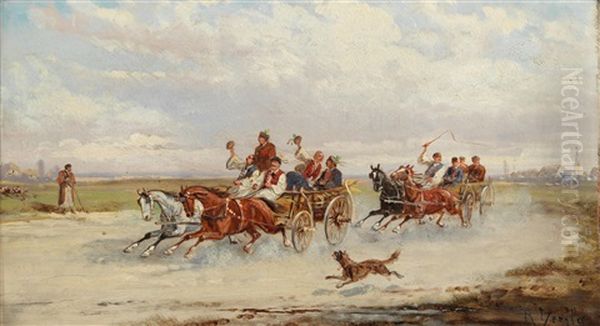 Wild Ride Oil Painting by Alfred (A. Stone) Steinacker