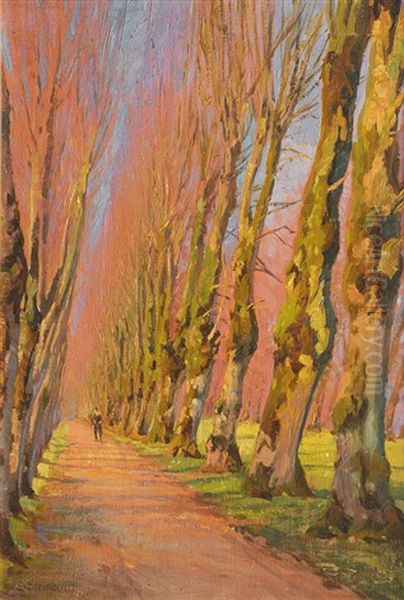 Alley In Early Spring Oil Painting by Eduard Steinbach