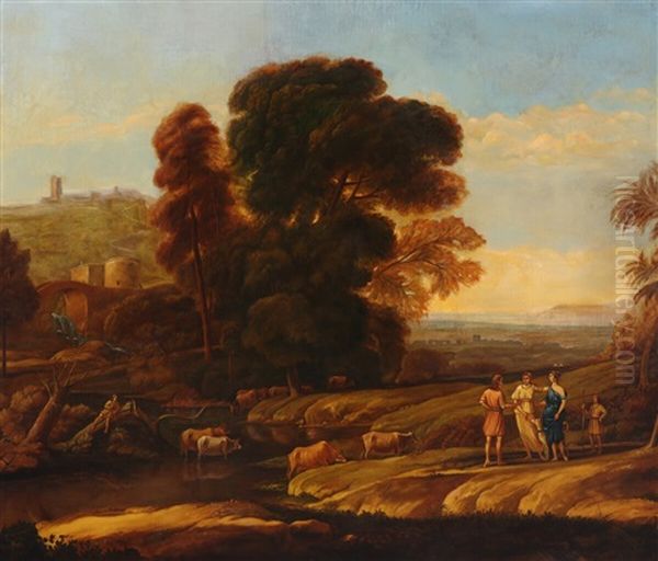 Archaic Landscape Oil Painting by Bernd Steiner