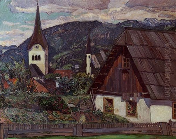 Dorf In Der Steiermark Oil Painting by Bernd Steiner