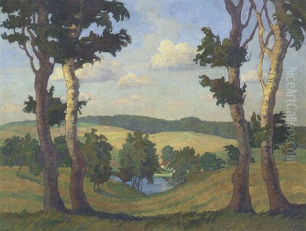 Stiller Weiher Oil Painting by Erwin Steiner