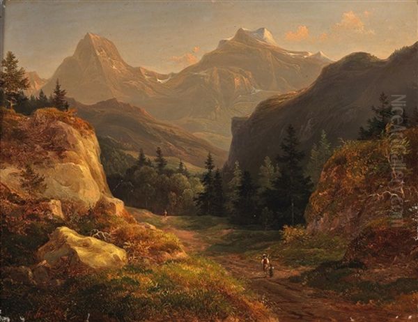 Scene From Salzburg Oil Painting by Franz Steinfeld