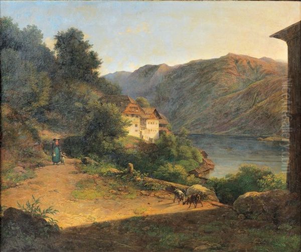 Motiv Aus Dem Salzkammergut Oil Painting by Franz Steinfeld