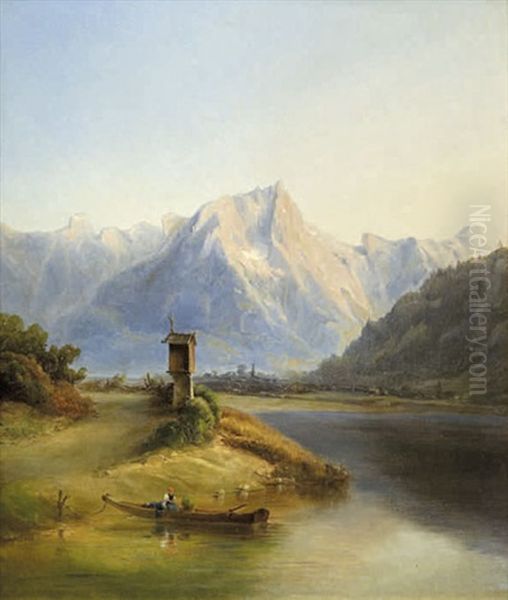 Hallstattersee Oil Painting by Franz Steinfeld