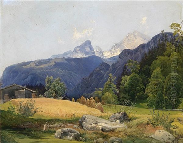 Motiv Aus Unterstein Im Bayrischen Oil Painting by Wilhelm Steinfeld