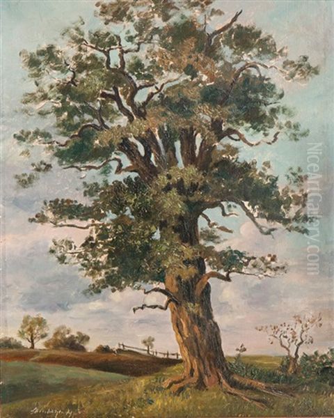 Old Oak Oil Painting by Heinrich Steinhagen