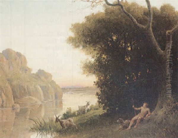 Arkadische Landschaft Oil Painting by Friedrich Karl Steinhardt