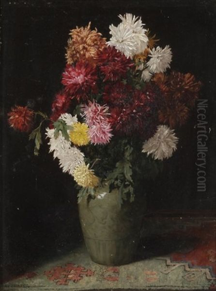 Vase De Fleurs Oil Painting by Adolphe Charles Edouard Steinheil