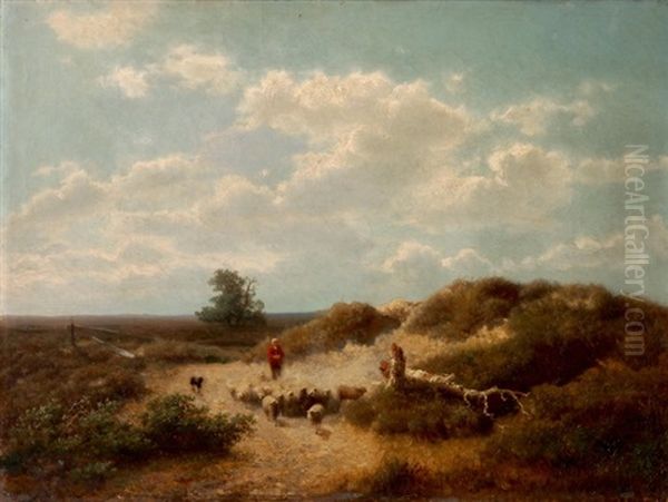 Ostfriesische Heide Oil Painting by Heinrich Steinike