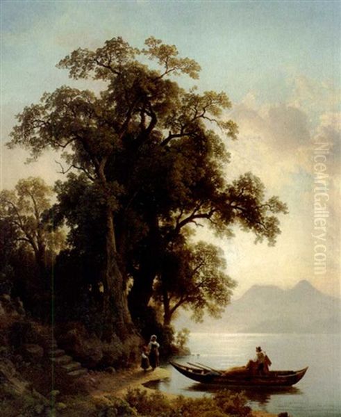 Seelandschaft Oil Painting by Heinrich Steinike