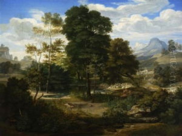 Heroische Landschaft Oil Painting by Gottlob Friedrich Steinkopf