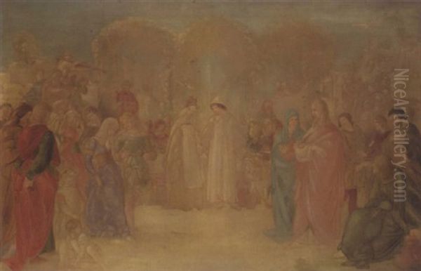 Die Hochzeit Zu Kanaa Oil Painting by Edward Jakob Von Steinle