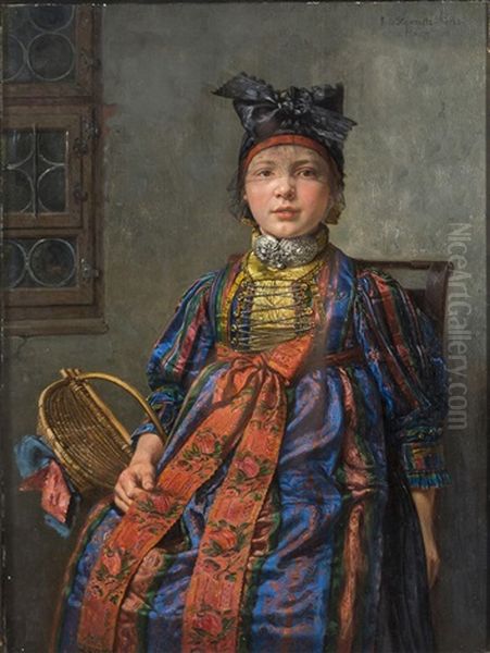 Girl In Oriental Dress Oil Painting by Fritz Steinmetz-Noris