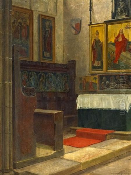 Kircheninterieur Oil Painting by Fritz Steinmetz-Noris