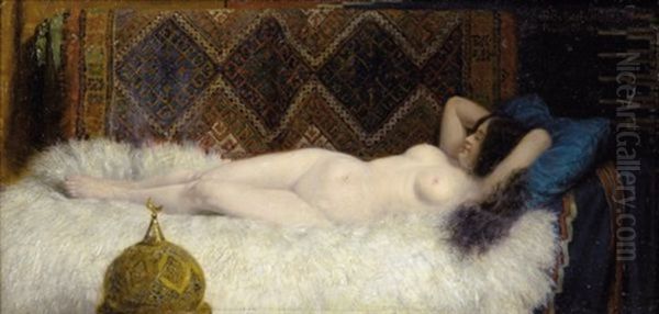 Odalisque Etendue Sur Une Peau D'ours Oil Painting by Fritz Steinmetz-Noris