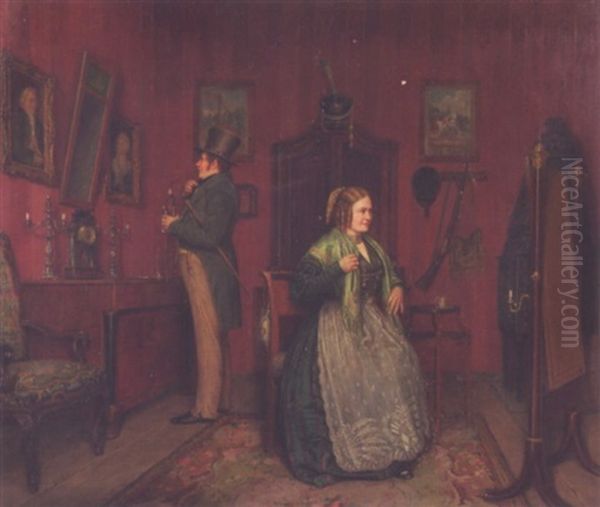 Scene D'interieur Oil Painting by Fritz Steinmetz-Noris