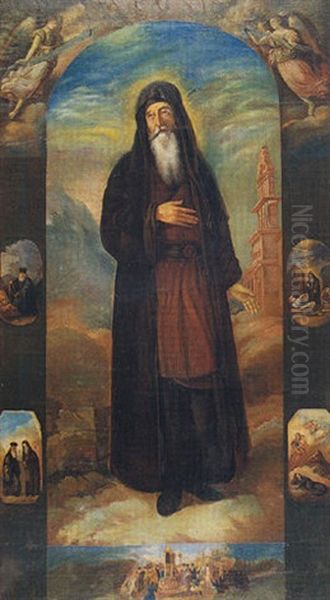 Saint Gerassimos Oil Painting by Dimitrios Stelakatos