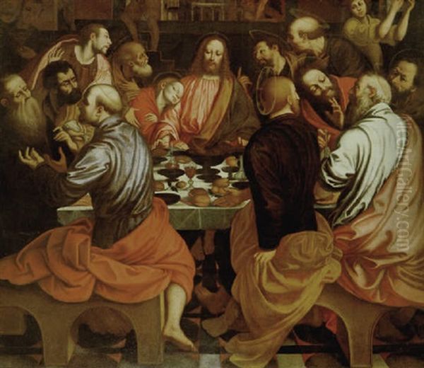 Ultima Cena Oil Painting by Fermo da Caravaggio Stella