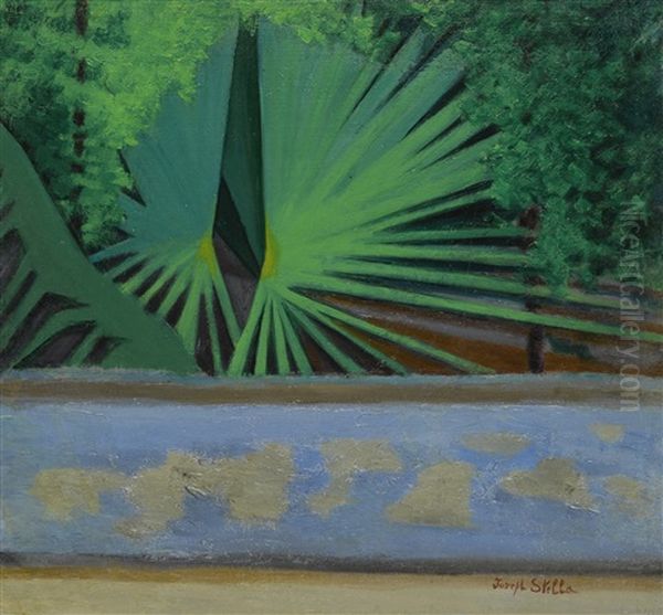 Green Palms Oil Painting by Joseph Stella