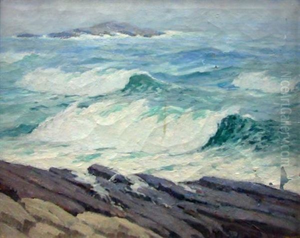 (i) Seascape (ii) Cove Oil Painting by George J. Stengel