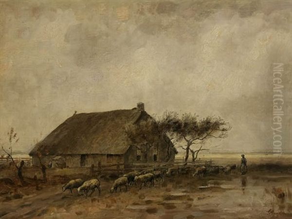 Paysage Drenthois Oil Painting by Alphonse Stengelin