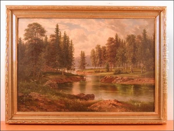 Kesailta Oil Painting by Karl Johan Stenius