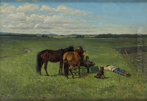 Rest In The Field Oil Painting by Aleksei Stepanovich Stepanov