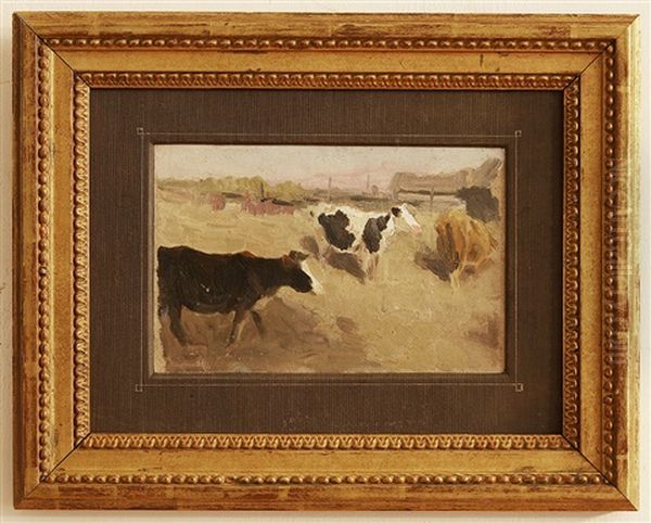 Cows In A Field Oil Painting by Aleksei Stepanovich Stepanov