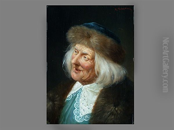 Portrait Eines Alten Mannes Oil Painting by August Stephan