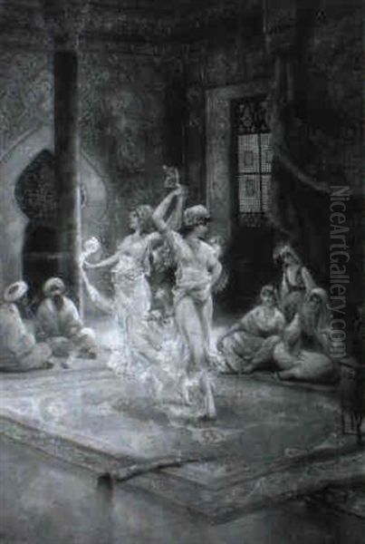 Vergn_gungen Im Harem Oil Painting by August Stephan