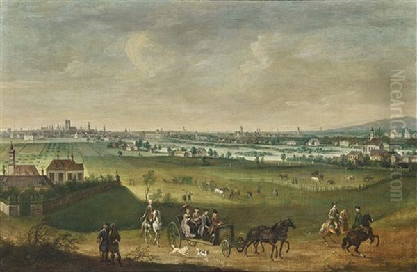 View Of Munich Oil Painting by Joseph Stephan