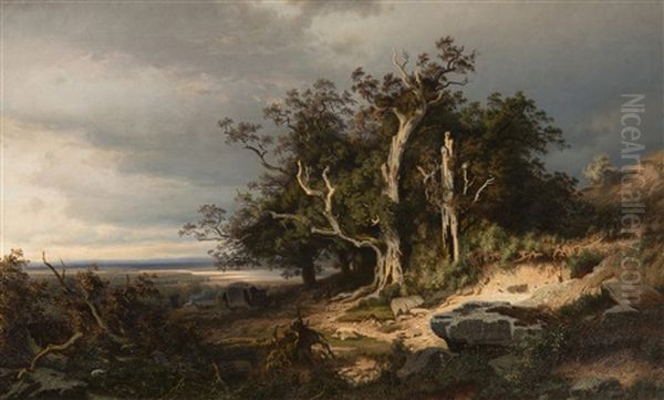 Landscape Before The Storm Oil Painting by Leopold Stephan