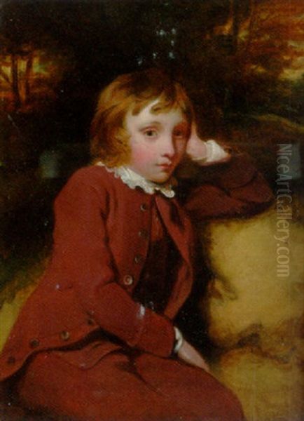 Potrait Of Master Edgcumbe In A Brown Coat And Breeches Oil Painting by Francis Philip Stephanoff