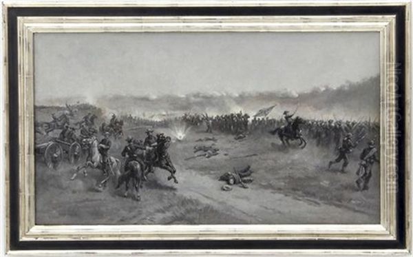 Pickett's Charge Oil Painting by Charles H. Stephens