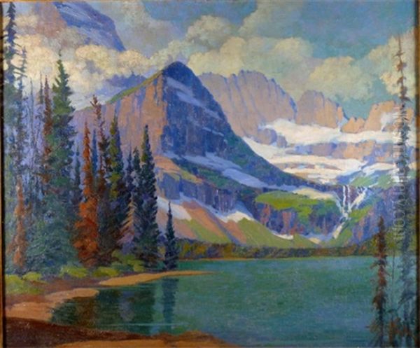 Grinnell Glacier, Glacier National Park Oil Painting by Charles H. Stephens