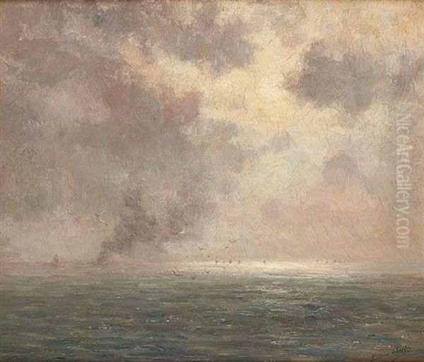 Vapeur En Mer Du Nord Oil Painting by Romain Steppe