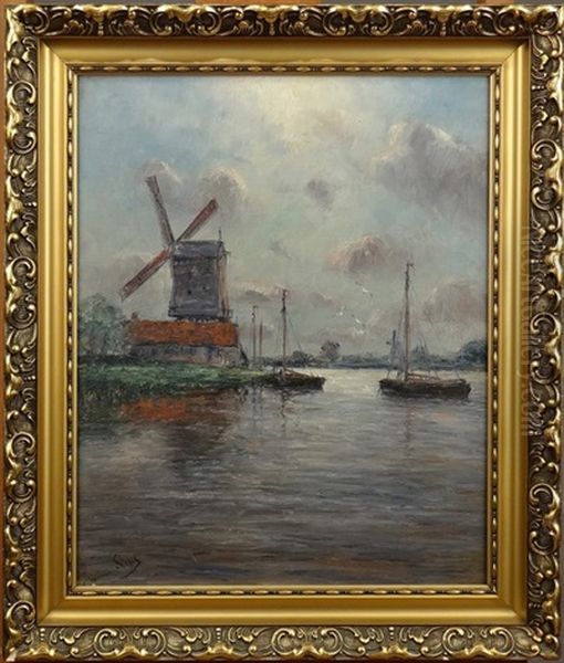 Paysage Hollandais Oil Painting by Romain Steppe