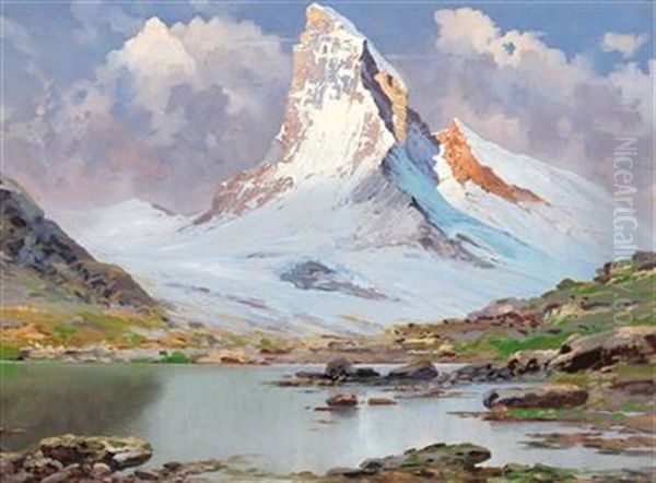 View Of The Matterhorn Oil Painting by Hans Sterbik