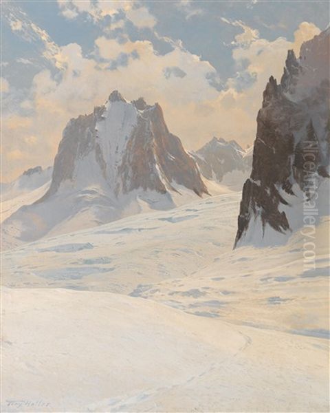 View Of Mont Blanc Oil Painting by Hans Sterbik