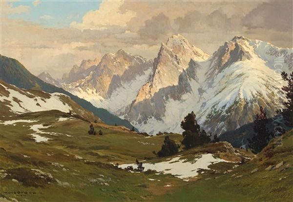 Wilder Kaiser Oil Painting by Hans Sterbik