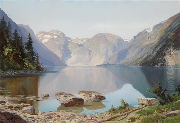 Blick Auf Den Konigssee Oil Painting by Hans Sterbik