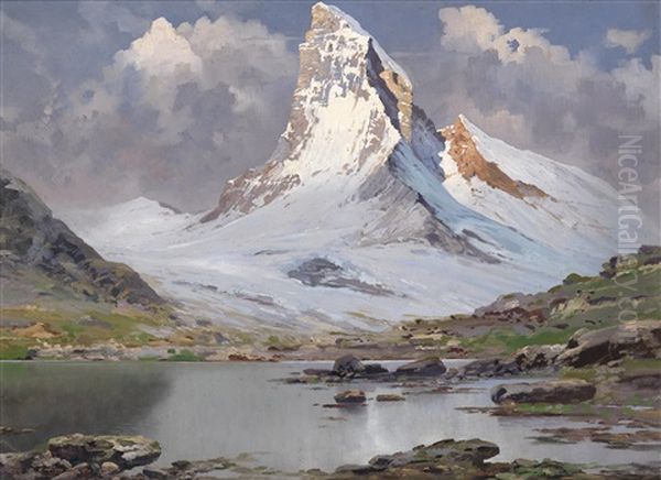 Blick Auf Das Matterhorn Oil Painting by Hans Sterbik