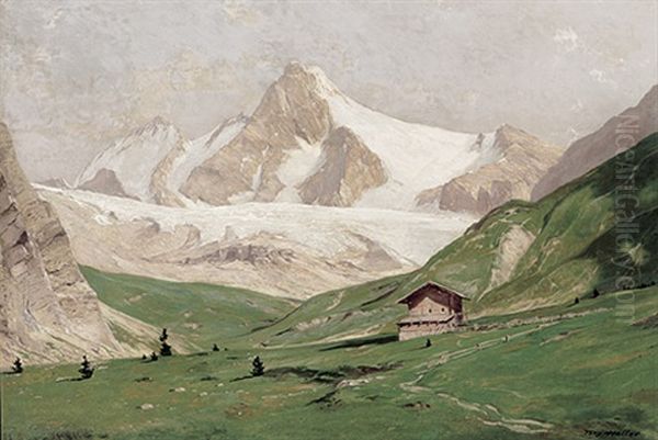 Blick Auf Den Grosglockner An Einem Sonnigen Hochsommertag Oil Painting by Hans Sterbik