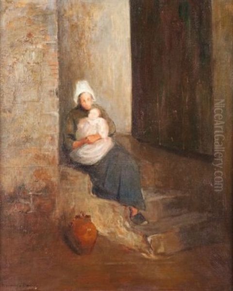 Femme A L'enfant Oil Painting by David Petrovitch Sterenberg