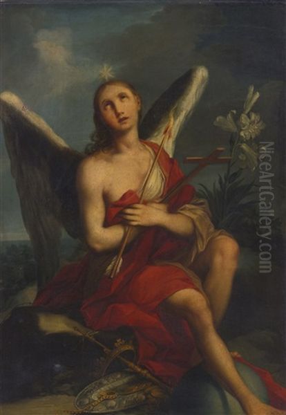 An Angel, Possibly An Allegory Of Divine Love Oil Painting by Ignaz Stern