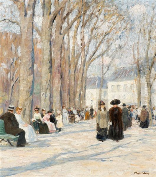 Vorfruhling Im Munchner Hofgarten (early Spring At The Hofgarten In Munich) Oil Painting by Max Stern